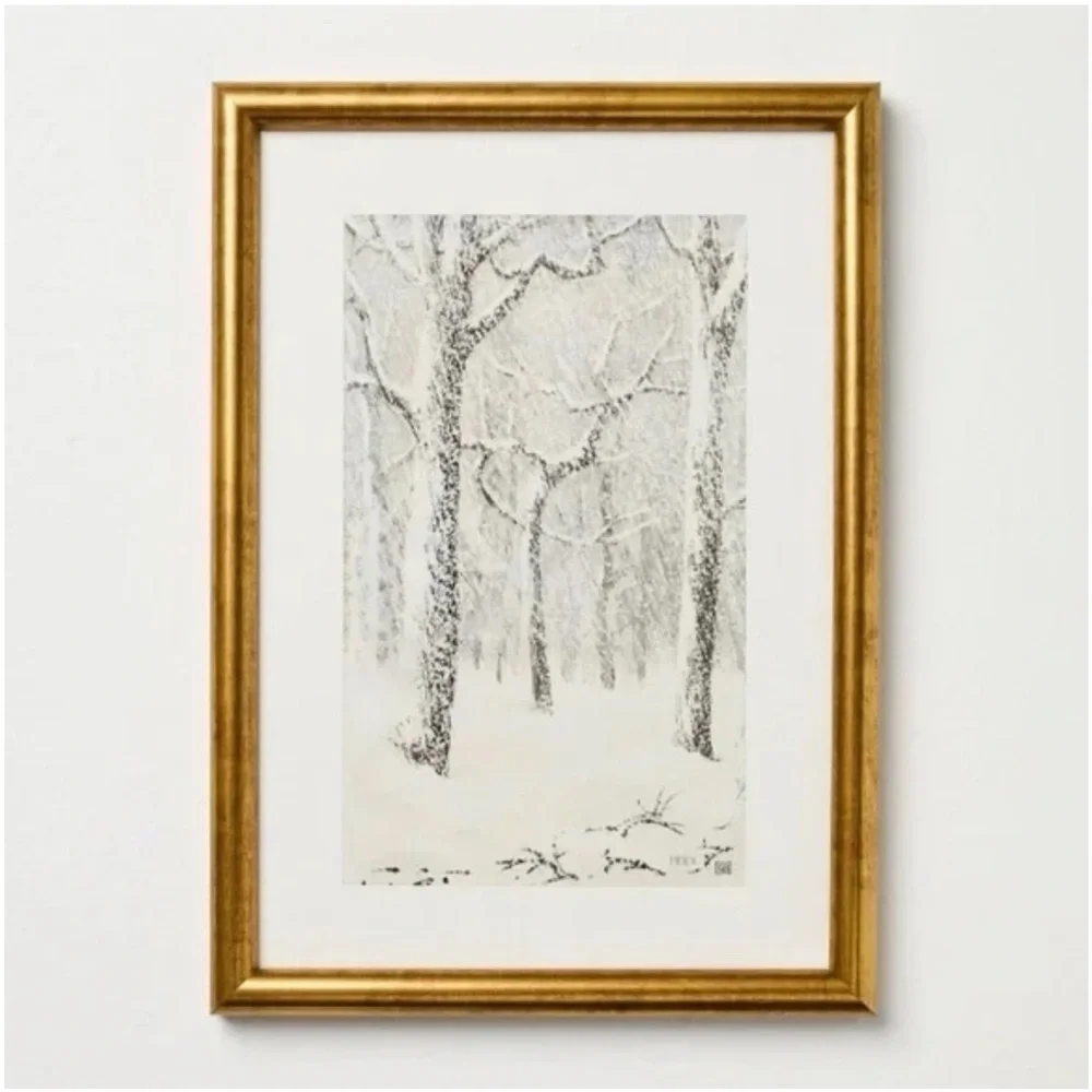 NWT 11x14” Snowy Trees Framed Wall Art — Hearth & Hand with Magnolia